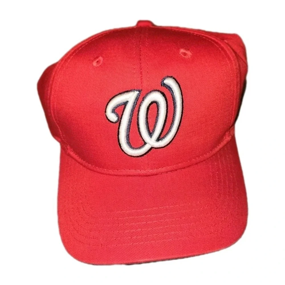 Washington Nationals Youth Hat Red W Logo MLB‎ Baseball Cap Adjustable